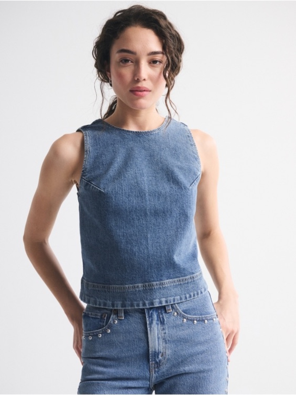 Abercrombie & Fitch Denim Shell Top